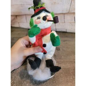 Annalee 1978 snowman pipe mistletoe Xmas decor